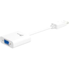 j5create DisplayPort to VGA Adapter- 4K 1080p @ 60 Hz | 1.62 Gbps and 2.7 Gbps | Compatible with Apple iMac or MacBook, PC, HDTV, Projectors and more