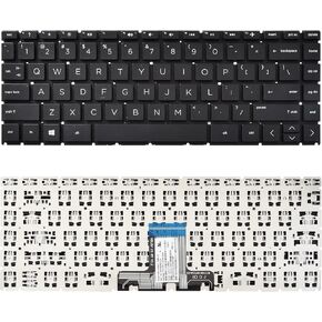 Replacement Keyboard Compatible with HP 14-CK 14-CD 14-CM 14-DG 14-DQ 14s-DQ 240 G7 245 G7 246 G7.Pavilion X360 14-CD 14-DH.Pavilion 14-CE with Backlit Sliver and US Layout