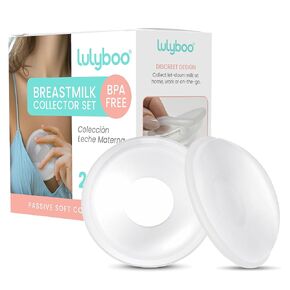 Lulyboo Breast Shells | 2 pcs milk collectors for breastfeeding |Milk Saver | Breast milk catcher | Protect Sore Nipples| BPA-FREE Soft and Flexible Silicone Material |Reusable