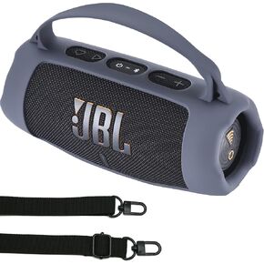 Silicone Case Compatible with JBL Charge 5 Wifi/Charge 5 Portable Bluetooth Speaker, Travel Protective Cover Case for JBL Charge 5 Wifi/Charge 5 Speaker Accessories(Black Case)