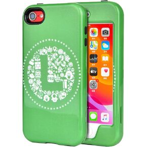 حافظة لجهاز ipod touch 6/7Generation - Anime Cartoon Kawaii Red&White Ball نمط PC صلب وحافظة حماية درع هجينة من السيليكون الداخلي لجهاز ipod touch 5/6، ipod touch 7 (Plumber Brother M)