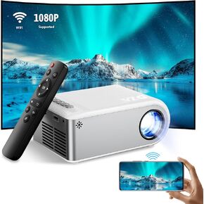 جهاز عرض WiFi صغير لجهاز iPhone، جهاز عرض محمول خارجي يدعم 1080P مع مزامنة شاشة الهاتف الذكي، جهاز عرض أفلام للمسرح المنزلي متوافق مع iOS/Android/PC/TV Stick، وHDMI/USB in Saudi Arabia