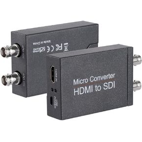 Little World HDMI to SDI Converter, HDMI to 3G-SDI/HD-SDI Micro Converter, Audio Embedder Support One HDMI in Two SDI Out, Auto Format Detection Extender for Camera CCTV