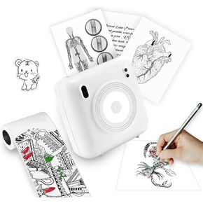 Bluetooth Portable Thermal Printer - Inkless Wireless Photo Printer for iPhone& Android, CP1 Mini Printer for School Notes, Picture, Journal, DIY Creation, Children's Gifts