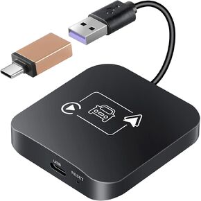 Carplay Wireless Adapter 2 IN 1 Apple Carplay/Android Auto Plug&Play USB Converter Carplay Dongle BT Transmitter/Aux Compatible All Car Models Smart Carplay Box Support iPhone 6+/iOS 10+/Android 11.0+