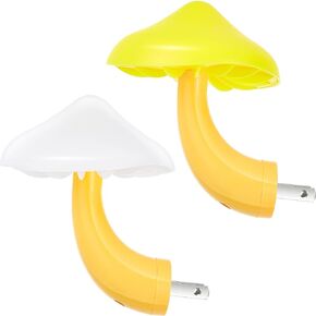 Mudder 2 Pack Mushroom Night Light for Kids Plug into Wall LED Night Light Plug in Cute Baby Nursery Lamp Sensor Smart Night Light Color Changing Children(7-color Discoloration, Lovely Style)