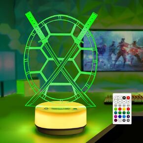 Magical Night Light for Game Players Creative Desk Decor Lamp, Children's Room Mood Light, Remote Control & Buttons,14 Colors RGB and Warm White LED Light, Gift for Boys Anime Enthusiast