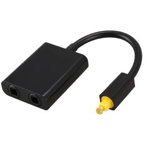Black Digital SPDIF Optical Audio Splitter 2 Way Toslink Splitter Adapter 1 Input 2 Output SPDIF Optical Cable Splitter Hub Satellite Television Products Part 】