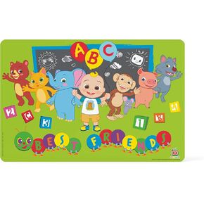moonbug Designs Cocomelon Reusable BPA Free Kids Placemat, Best Friends Yellow