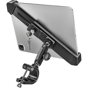 Motorcycle Tablet Mount, [Anti-Theft Handlebar Clamp] [Ultimate Security] Bike Motorcycle Tablet Holder Bicycle Handlebar for Scooter ATV, for iPad Pro 12.9 Air, Galaxy Tab, Surface Go, 9-14" Devices