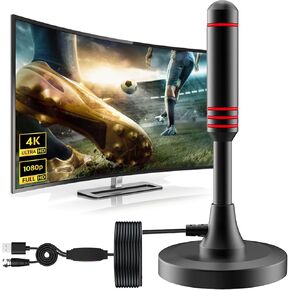 Digital TV Antenna for Smart Tv, 2024 Newest Digital HDTV Antenna Indoor Outdoor with Strong Magnetic Base, 360° Reception Antenna Tv Digital HD Indoor, Support 4K 1080p for Free Local Channels in Kuwait