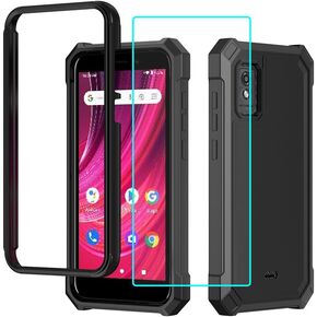 for BLU Studio Mini 2023 Case with Screen Protector,Full Body Protection Front PC Back Soft Silicone Bumper,Heavy Duty Protection Shockproof Phone Case for BLU Studio Mini 2023 Blue