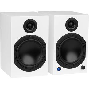 Dayton Audio M4 Powered Desktop Speakers with Bluetooth and USB DAC | Remote Included | 150W Peak Power | Pair (Black, 4in)