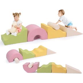 Foam Climbing Toys for Toddlers, Climbing Blocks for Toddlers with Ball Pit, Modular Climb and Crawl Activity Playset, Indoor Activity Soft Play Toddler Climbing, Removable Covers