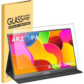 15.6 Inch Portable Monitor Tempered Glass Screen Protector for ARZOPA/MNN/KYY/VILVA/ASUS/FANGOR/ViewSonic/QQH 15.6" Portable Monitor Laptop with 16:9 Aspect Ratio, 9H Hardness for Travel Outdoor