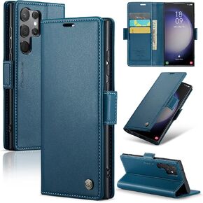 SINIANL Samsung Galaxy S23 Wallet Case with RFID Blocking, Samsung S23 Case Wallet for Women Men with Card Holder Magnetic Clasp Kickstand Leather Book Folio Case for Galaxy S23 Black
