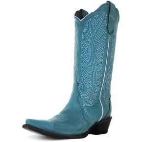 Circle G by Corral Turquoise Embroidery Triad Women's Snip Toe Western Boots L6061