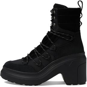Hunter Womens Discoverer Mid Lace-Up Leather Heel Boot