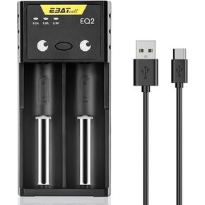 Universal Battery Charger Fast Charger for 3.7V Lithium ion 18650 18500 14500 21700 17500 16340 26650 20700 Batteries and 1.2V Ni-MH/Ni-Cd Rechargeable AA AAA Batteries(no battery)