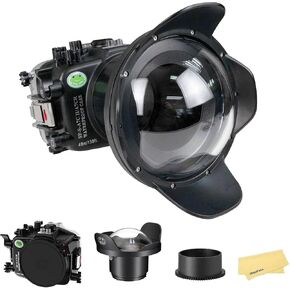 Seafrogs Underwater Housing for Sony A7C II / A7CR with WA005F Dome Port, [40M/130FT] Waterproof Scuba Housing Case for Sony Alpha 7C II A7CR with FE 16-35mm F4, 12-24mm F4
