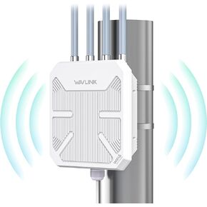 موسع شبكة واي فاي خارجي طويل المدى AX3000 مع 4 هوائيات، WN573HX3 نقطة وصول PoE خارجية مقاومة للماء / مكرر لاسلكي / معزز إشارة مكبر صوت الإنترنت الخارجي (IP67، WPA3، 256 جهازًا) in Kuwait