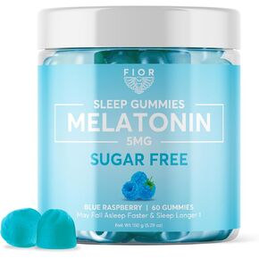 FIOR Melatonin Gummies (Sugar Free Blue Raspberry, 120)
