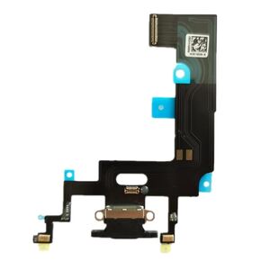 USB Charging Flex Cable for iPhone XR Charger Connector Headphone Dock Jack Plug Port (Black)