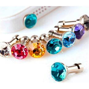 5pcs Dust Caps Sparkling Decorations for Phone, Earphone Jack Accessories Dust Plug Lovely Decor for Iphone 6s 6 Ipad Samsung Galaxy s7 s6 note5 Other Cellphone 3.5mm Ear Jack Random Color