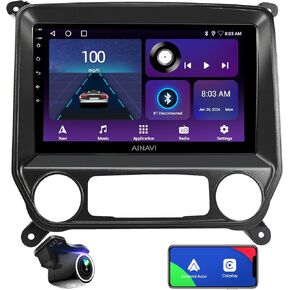 for Chevy Chevrolet Silverado GMC Sierra 2014-2018 Car Stereo(2RAM+32ROM) Android Auto Carplay QLED Touch Screen Radio Voice Control Wireless Mirroring GPS Navigation Upgrade Head Unit 10.2 inch