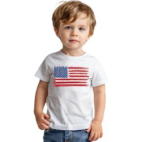 قمصان حفار بعلم الولايات المتحدة الأمريكية للصبي قميص الرابع من يوليو للأطفال، قمصان عيد الاستقلال للأولاد والبنات الصغيرة in Kuwait