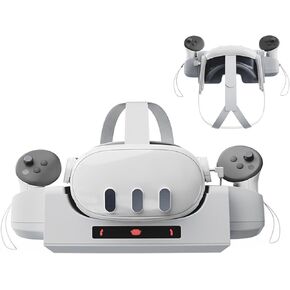 Charging Dock Station Compatible with Oculus/Meta Quest 3 Charger Charging Headset and Controller Wall Mount Charging Dock Station Stand Supports for Quest 3 Accessories in Kuwait