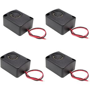 ShangHJ 4PCS 110dB Electronic Black Mini Piezo Alarm Siren DC 12V Insurance AntiTheft HighDecibel Square Shell Active Buzzer Alarm for Car Safes