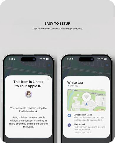 بطاقة JOURNEY LOC8 Finder - محدد موقع المحفظة الآمن مع عمر بطارية طويل وتتبع مسموع، تصميم منفصل مضاد للسرقة، هيكل رفيع بشكل ملحوظ، يعمل مع تطبيق Find My من Apple. in Kuwait