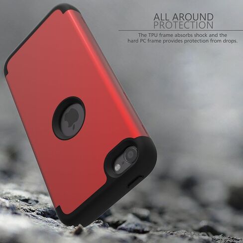 حافظة iPod Touch 5، حافظة iPod Touch 6، حافظة حماية عالية التحمل على شكل فيل جميل لجهاز Apple iPod touch 5 الجيل السادس، أحمر/أسود in Saudi Arabia