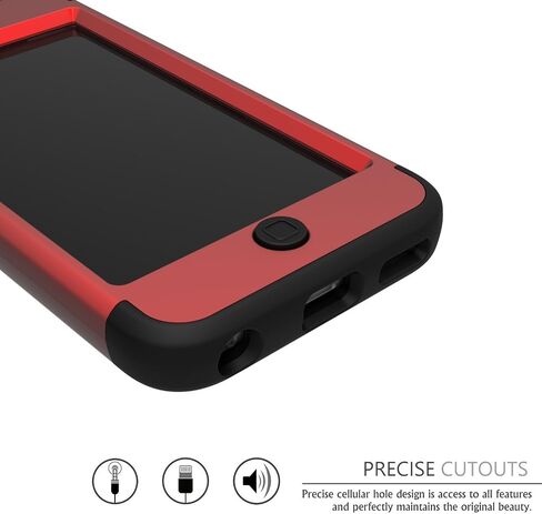 حافظة iPod Touch 5، حافظة iPod Touch 6، حافظة حماية عالية التحمل على شكل فيل جميل لجهاز Apple iPod touch 5 الجيل السادس، أحمر/أسود in Saudi Arabia