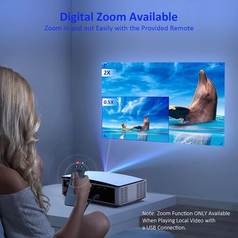 NexiGo PJ40 (Gen 3) Projector with WiFi and Bluetooth, D65 Calibrated, Native 1080P, 4K Supported, Projector for Outdoor Movies, 20W Speakers, Home Theater, Compatible w/TV Stick,iOS,Android (Renewed) in Saudi Arabia