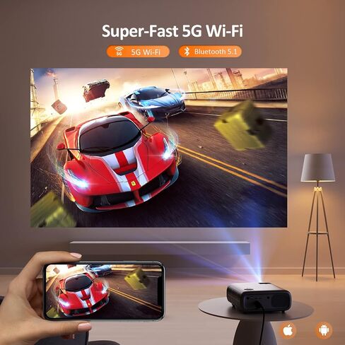 NexiGo PJ40 (Gen 3) Projector with WiFi and Bluetooth, D65 Calibrated, Native 1080P, 4K Supported, Projector for Outdoor Movies, 20W Speakers, Home Theater, Compatible w/TV Stick,iOS,Android (Renewed) in Saudi Arabia