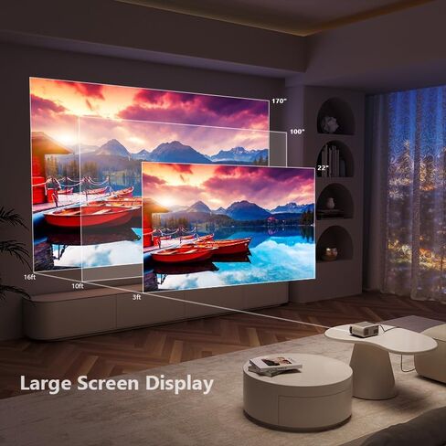 جهاز عرض WiFi صغير لجهاز iPhone، جهاز عرض محمول خارجي يدعم 1080P مع مزامنة شاشة الهاتف الذكي، جهاز عرض أفلام للمسرح المنزلي متوافق مع iOS/Android/PC/TV Stick، وHDMI/USB in Saudi Arabia
