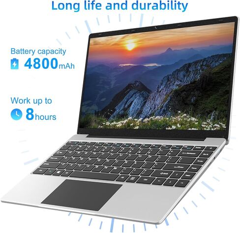 كمبيوتر محمول 14 بوصة، وحدة المعالجة المركزية سيليرون J4105 رباعية النواة، 256 جيجابايت SSD 12 جيجابايت رام، كمبيوتر خفيف الوزن مع شاشة FHD 1080P، 2.4G+5G WiFi، BT4.0، مكبرات صوت مزدوجة، بطارية 35.52WH، HDMI، أجهزة الكمبيوتر المحمولة Windows 11، 16:9، رما in Kuwait