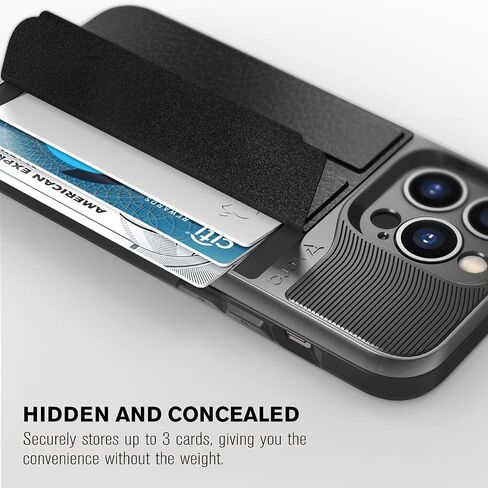 VENA Wallet Case Compatible with Apple iPhone 13 Pro Max (6.7"-inch), vCommute (Military Grade Drop Protection) Flip Leather Cover Card Slot Holder with Kickstand (Space Gray) in Saudi Arabia