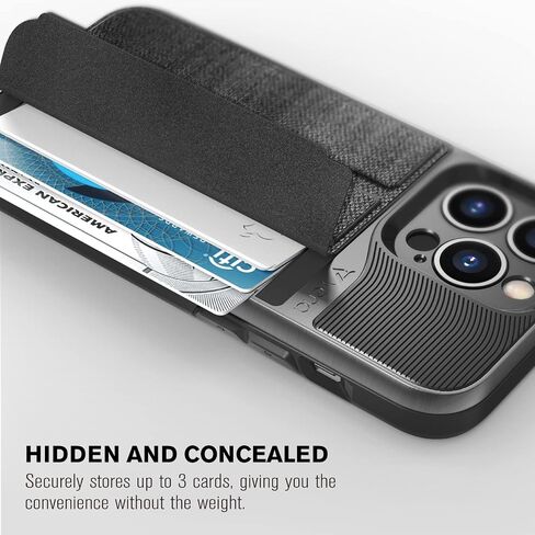 VENA Wallet Case Compatible with Apple iPhone 13 Pro Max (6.7"-inch), vCommute (Military Grade Drop Protection) Flip Leather Cover Card Slot Holder with Kickstand (Space Gray) in Saudi Arabia
