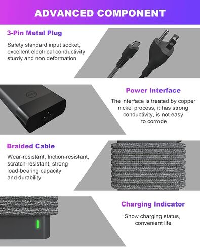 شاحن كمبيوتر محمول 65 وات USB C لـ HP Spectre X360، Envy X360، EliteBook X360، Chromebook، Elite X2، شاحن HP Spectre/EliteBook/Envy/ZBook/Chromebook لمحول طاقة HP USB-C للشحن السريع من النوع C in Kuwait