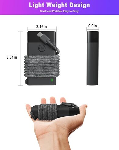 شاحن كمبيوتر محمول 65 وات USB C لـ HP Spectre X360، Envy X360، EliteBook X360، Chromebook، Elite X2، شاحن HP Spectre/EliteBook/Envy/ZBook/Chromebook لمحول طاقة HP USB-C للشحن السريع من النوع C in Kuwait