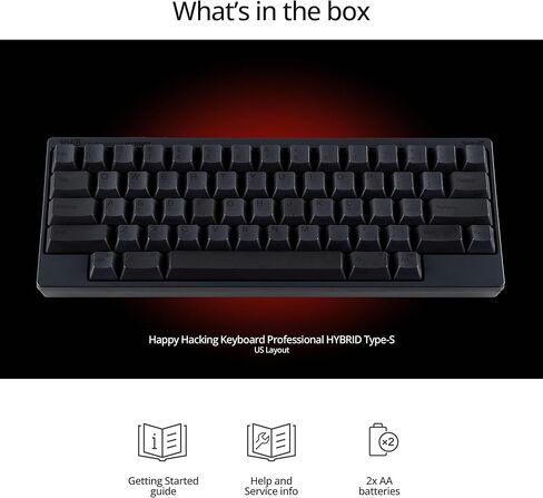 HHKB - لوحة مفاتيح Happy Hacking Professional Hybrid Type-S (لاسلكية، بلوتوث، سلكية، USB، صامت، Mac، Windows، أبيض، مطبوع) مع ضمان الاستبدال المسبق لمدة عامين in Kuwait
