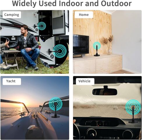 Digital TV Antenna for Smart Tv, 2024 Newest Digital HDTV Antenna Indoor Outdoor with Strong Magnetic Base, 360° Reception Antenna Tv Digital HD Indoor, Support 4K 1080p for Free Local Channels in Kuwait