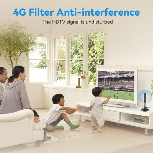 Digital TV Antenna for Smart Tv, 2024 Newest Digital HDTV Antenna Indoor Outdoor with Strong Magnetic Base, 360° Reception Antenna Tv Digital HD Indoor, Support 4K 1080p for Free Local Channels in Kuwait