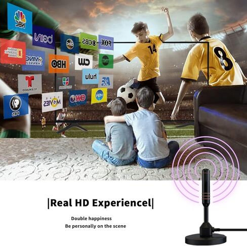 Digital TV Antenna for Smart Tv, 2024 Newest Digital HDTV Antenna Indoor Outdoor with Strong Magnetic Base, 360° Reception Antenna Tv Digital HD Indoor, Support 4K 1080p for Free Local Channels in Kuwait