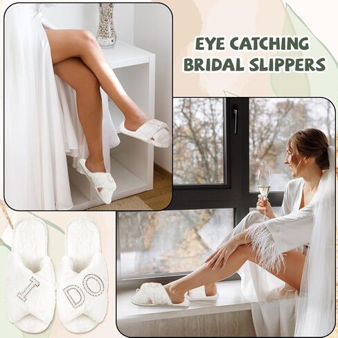 Tkifoda Bride Slippers I Do Slippers for Wedding Day Bridal Slippers Wedding Slippers White Wedding Shoes for Brides in Saudi Arabia