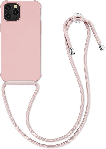 kwmobile Crossbody Case Compatible with Apple iPhone 12 Pro Max Case - TPU Silicone Cover with Strap - Dark Blue in Saudi Arabia