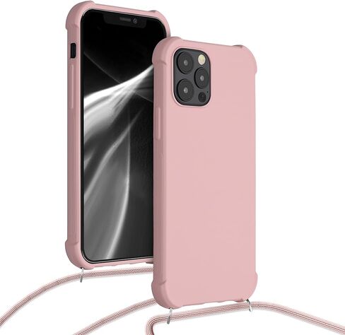 kwmobile Crossbody Case Compatible with Apple iPhone 12 Pro Max Case - TPU Silicone Cover with Strap - Dark Blue in Saudi Arabia
